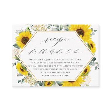 Chic Sunflower Floral Recipe for the Bride to Be Enclosure