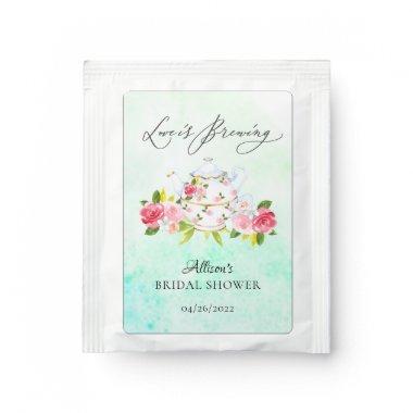 Chic Teapot Floral Bridal Shower Tea Bag Drink Mix