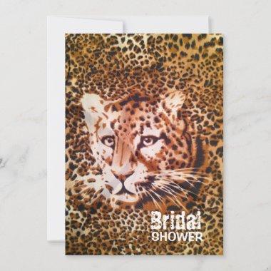 chic trendy girly leopard print bridal shower Invitations