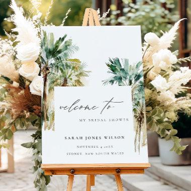 Chic Tropical Palm Trees Bridal Shower Welcome Foam Board