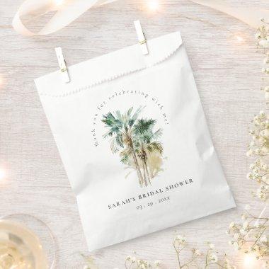 Chic Tropical Watercolor Palm Trees Bridal Shower Favor Bag