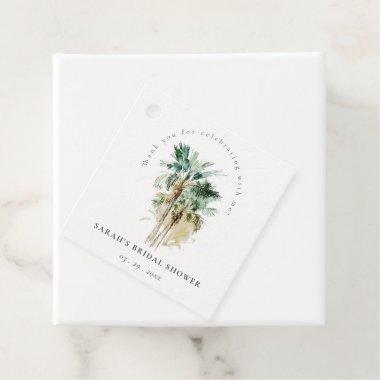 Chic Tropical Watercolor Palm Trees  Favor Tags