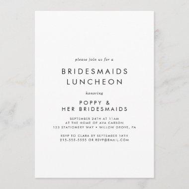 Chic Typography Bridesmaids Luncheon Invitations