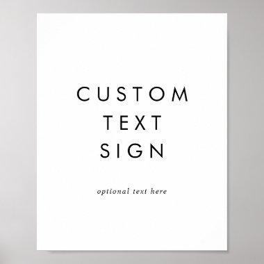 Chic Typography Invitations & Gifts Custom Text Sign