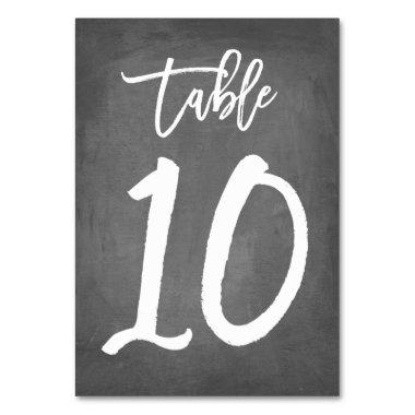 Chic Typography Chalkboard Table Number | Table 10