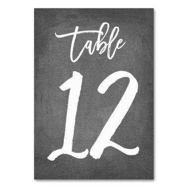 Chic Typography Chalkboard Table Number | Table 12