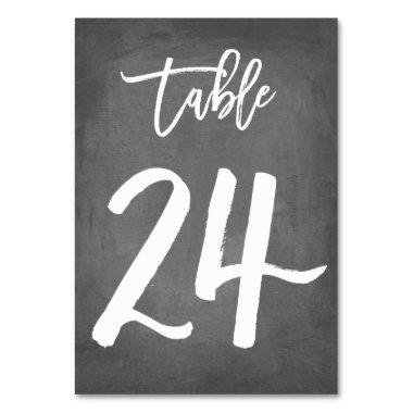Chic Typography Chalkboard Table Number | Table 24