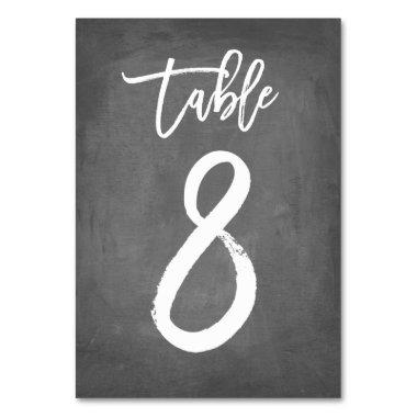 Chic Typography Chalkboard Table Number | Table 8