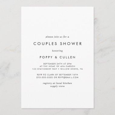 Chic Typography Couples Shower Invitations