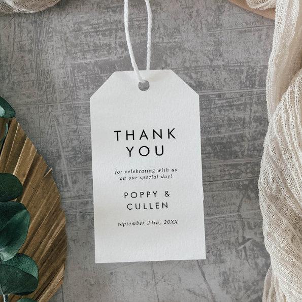 Chic Typography Thank You Favor Gift Tags