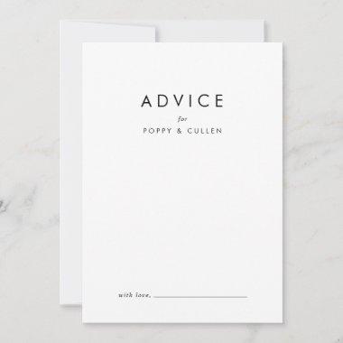 Chic Typography Wedding Advice Card