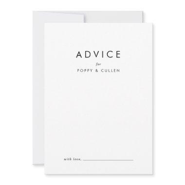 Chic Typography Wedding Advice Card