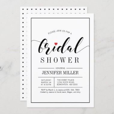 Chic Typography Wedding Bridal Shower Invitations