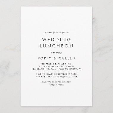 Chic Typography Wedding Luncheon Invitations