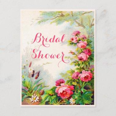 Chic Victorian Roses Cottage Garden Bridal Shower Invitations