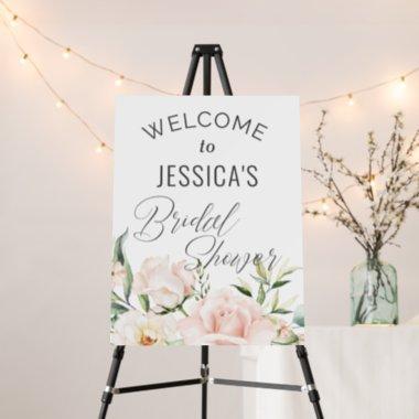 Chic watercolor floral Bridal shower welcome sign