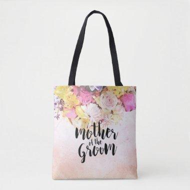 Chic Watercolor Flower Wedding Mother of the Groom Tote Bag