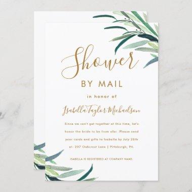 Chic Watercolor Greenery Bridal Shower by Mail Invitations