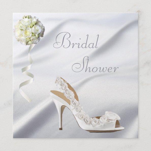 Chic Wedding Shoe & Bouquet Bridal Shower Invitations