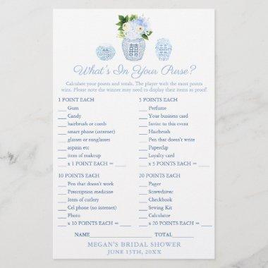 Chic What's In Your Purse Wedding Shower Game Invitations
