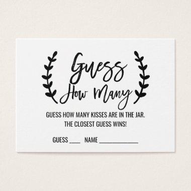 Chic White Black Guess How Many Kisses Game