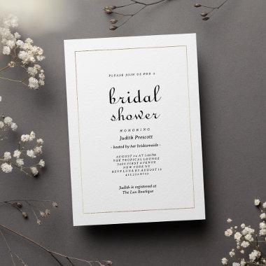 Chic white gold vintage calligraphy