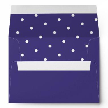 Chic White Polka Dot Pattern Purple Violet Envelope