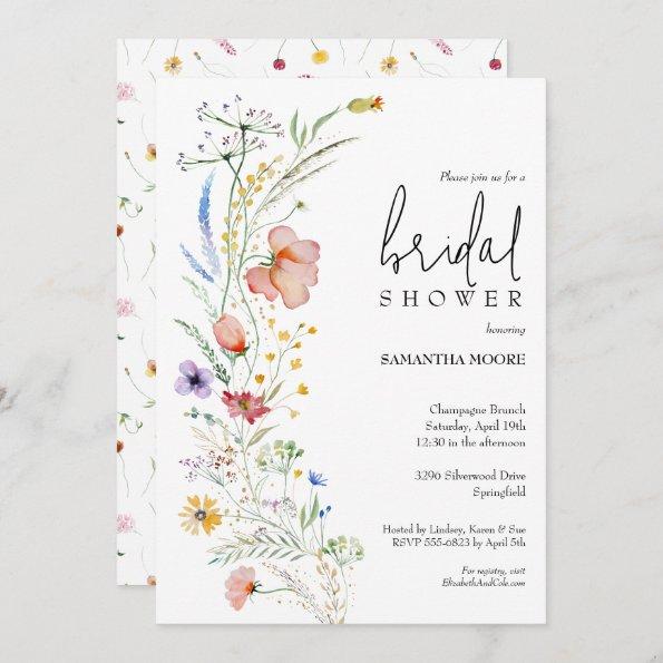 Chic Wildflower Bridal Shower Invitations