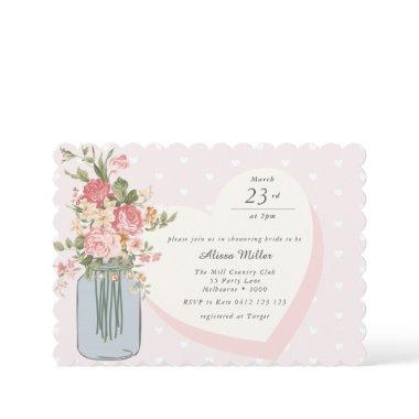 Chic Wildflower Mason Jar Blush