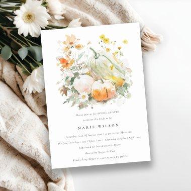 Chic Wildflower Pumpkin Watercolor