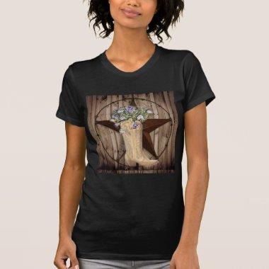 Chic Wildflower Texas Star Western country cowgirl T-Shirt