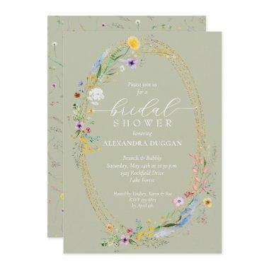 Chic Wildflower Wreath Sage Green
