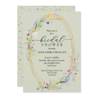 Chic Wildflower Wreath Sage Green