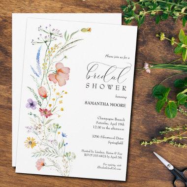 Chic Wildflowers Bridal Shower Invitations