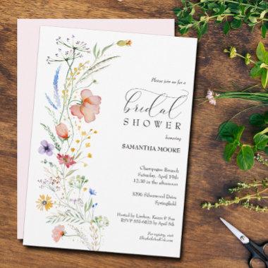 Chic Wildflowers Bridal Shower Invitations