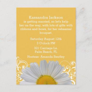 Chic Yellow with Daisy Bridal Shower Invitations
