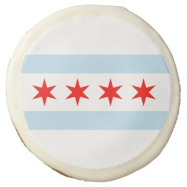 Chicago Flag Sugar Cookie