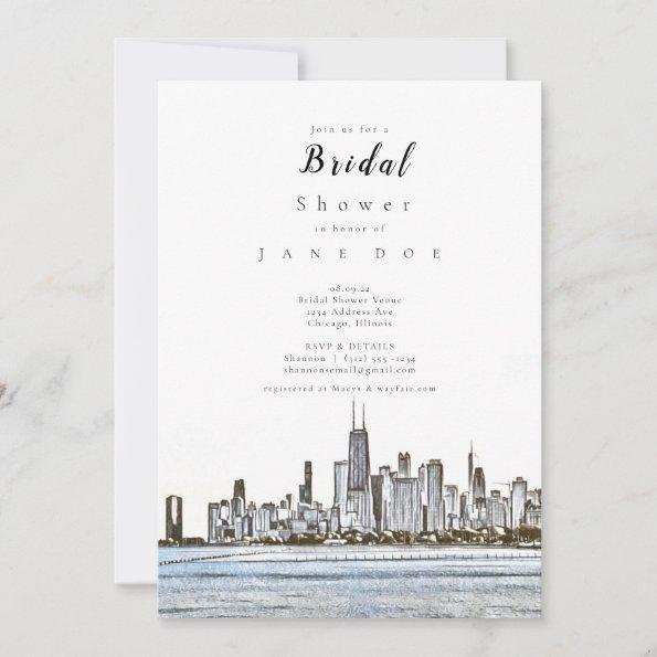 Chicago Skyline Bridal Shower Invitations