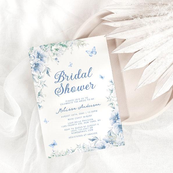 Chinese Blue & White Elegant Bridal Shower Invitations