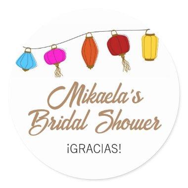 Chinese Lantern Bridal Shower Classic Round Sticker