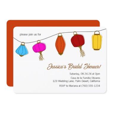 Chinese Lantern Bridal Shower Invitations