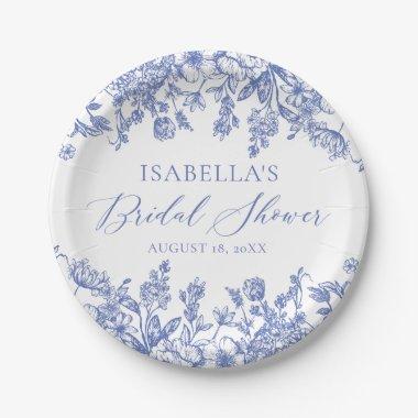 Chinoise Victorian Blue Floral  Paper Plates
