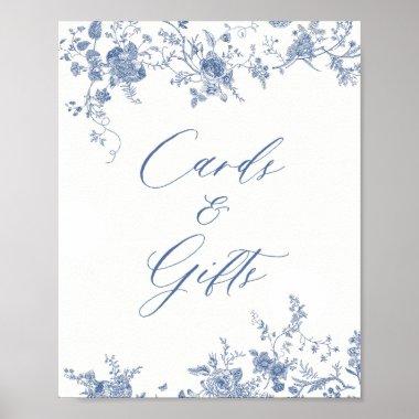 Chinoiserie Blue Floral Invitations and Gifts Sign