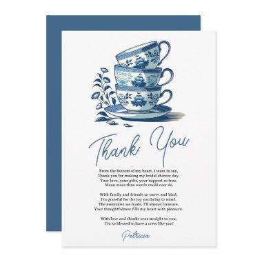 Chinoiserie Blue Stacked Teacups  Tea Thank You