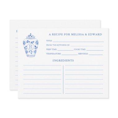 Chinoiserie Chic Blue White Monogram Recipe