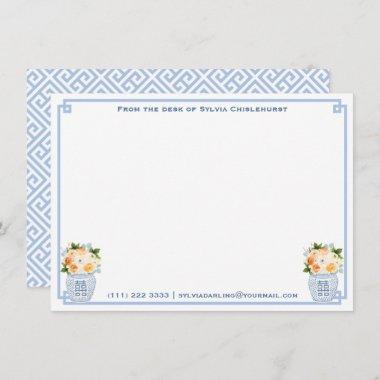 Chinoiserie Chic Fall Flowers Wedding Shower Party Thank You Invitations