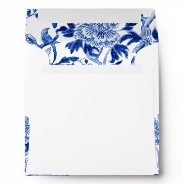 Chinoiserie Floral Asian Influence Square Wedding Envelope