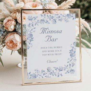 Chinoiserie Floral  Mimosa Bar Poster