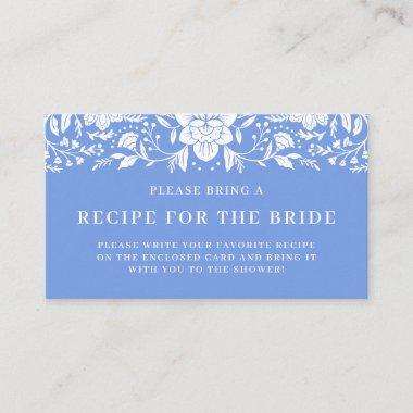 Chinoiserie Floral Bridal Shower Recipe Request Enclosure Invitations