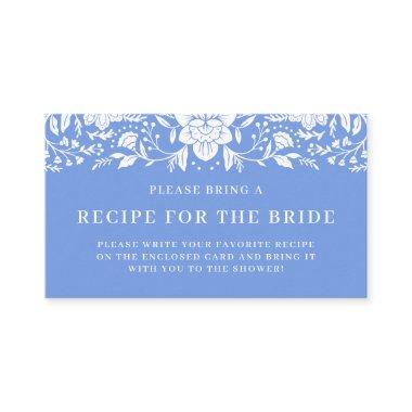 Chinoiserie Floral Bridal Shower Recipe Request Enclosure Invitations